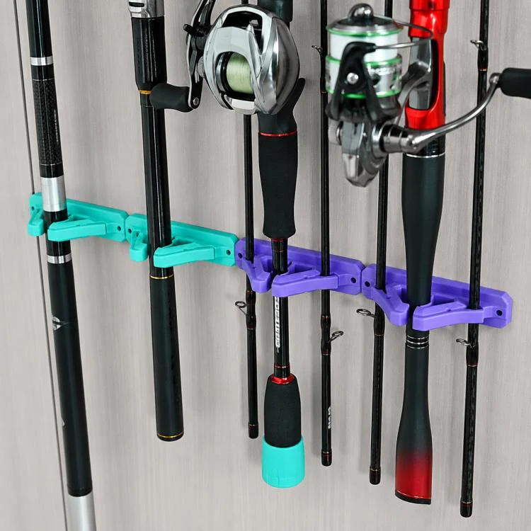 Drill-Free Wall-Mounted Silicone Fishing Rod Display Holder(Blue) - Image 18
