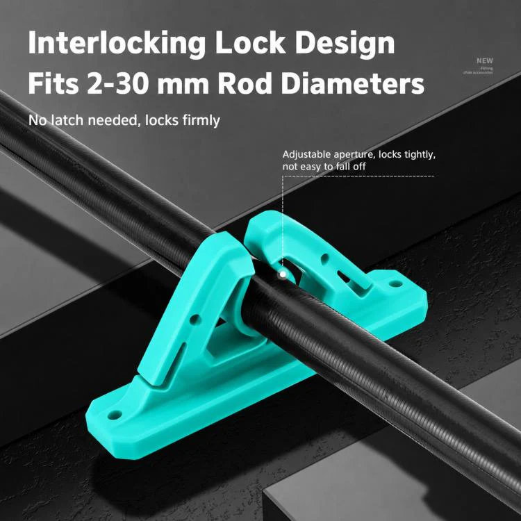 Drill-Free Wall-Mounted Silicone Fishing Rod Display Holder(Green) - Image 11
