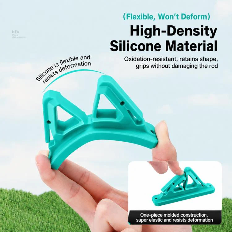 Drill-Free Wall-Mounted Silicone Fishing Rod Display Holder(Green) - Image 12