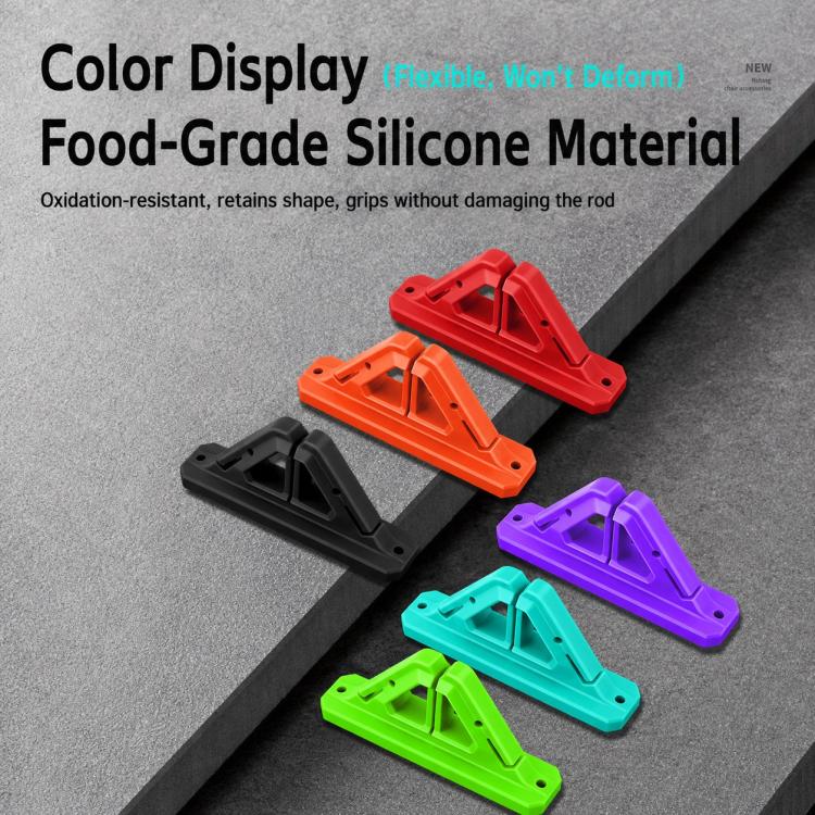 Drill-Free Wall-Mounted Silicone Fishing Rod Display Holder(Purple) - Image 15