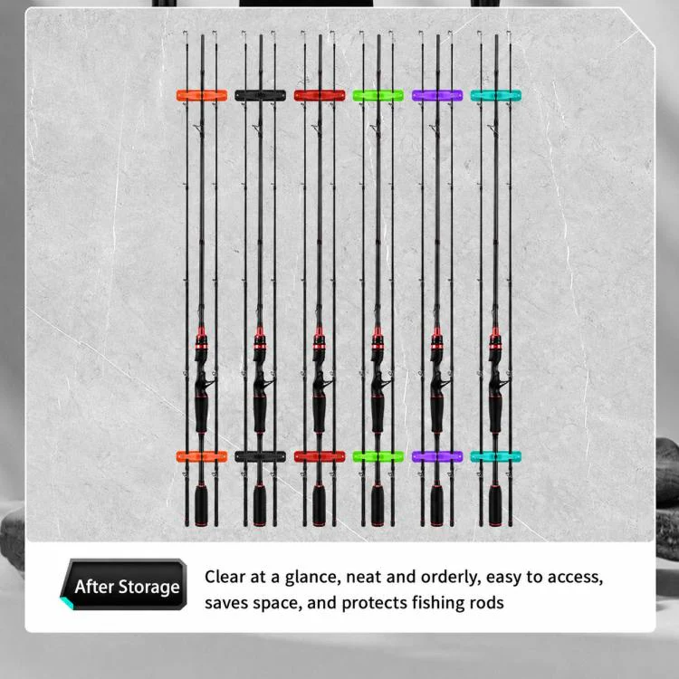Drill-Free Wall-Mounted Silicone Fishing Rod Display Holder(Red) - Image 8