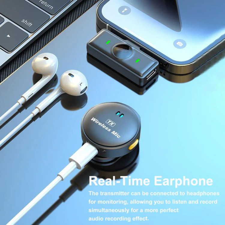 DS-Q8 Wireless Lavalier Noise Reduction Microphone, Interface:USB-C Receiver - Image 3