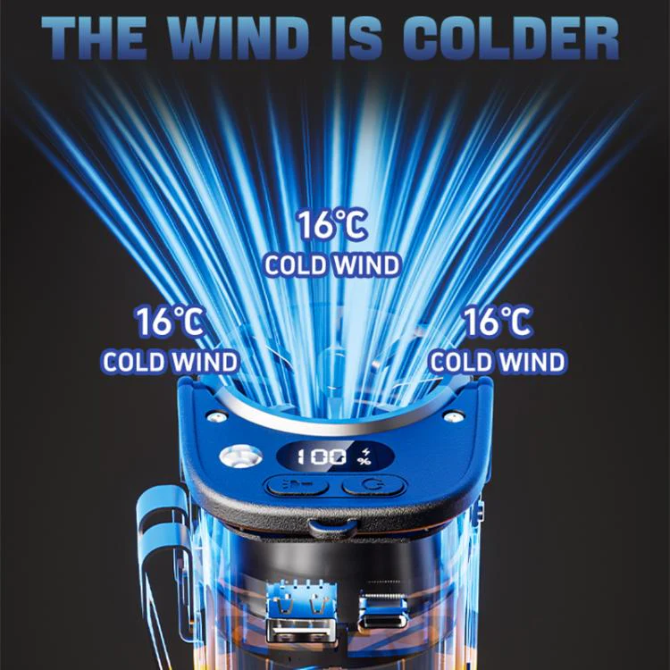 DSF110 High Speed Motor Waist Fan with LED Light(Black) - Image 7