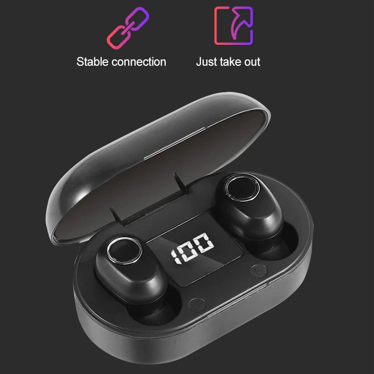 DT-13 Wireless Two Ear Bluetooth Headset Supports Touch & Smart Magnetic Charging(Black) - Image 10