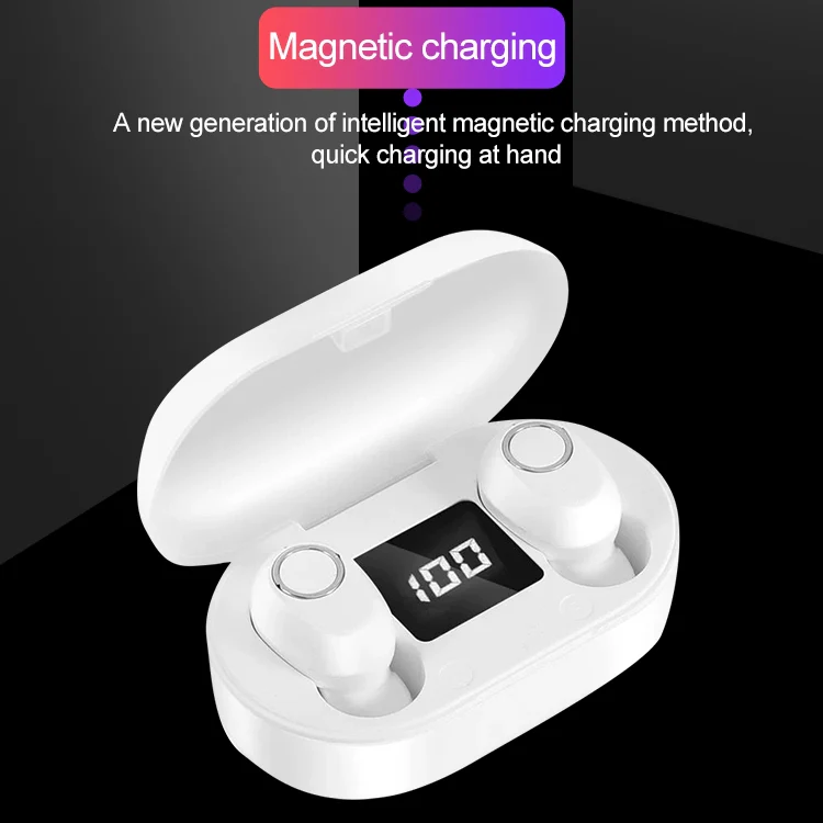 DT-13 Wireless Two Ear Bluetooth Headset Supports Touch & Smart Magnetic Charging(White) - Image 6