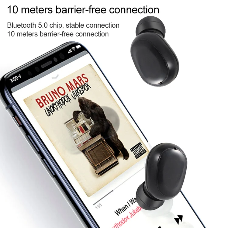 DT-14 Wireless Two Ear Bluetooth Headset Supports Touch & Smart Magnetic Charging & Power On Automatic Pairing(Black) - Image 4