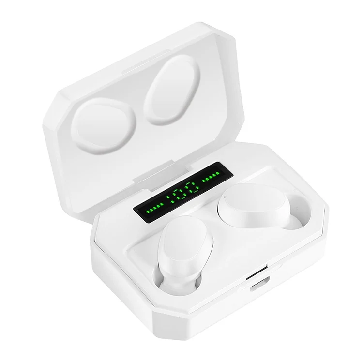 DT-14 Wireless Two Ear Bluetooth Headset Supports Touch & Smart Magnetic Charging & Power On Automatic Pairing(White) - Image 2