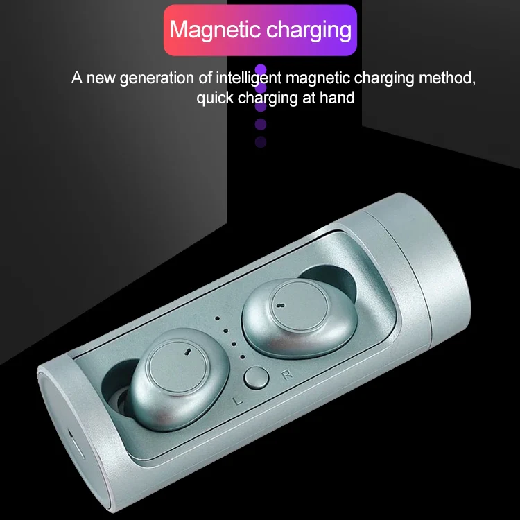 DT-15 Wireless Two Ear Bluetooth Headset Supports Touch & Smart Magnetic Charging & Power On Automatic Pairing (Red) - Image 6
