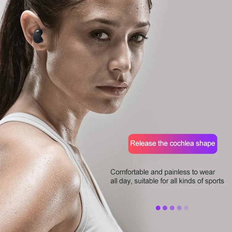 DT-15 Wireless Two Ear Bluetooth Headset Supports Touch & Smart Magnetic Charging & Power On Automatic Pairing (Red) - Image 9