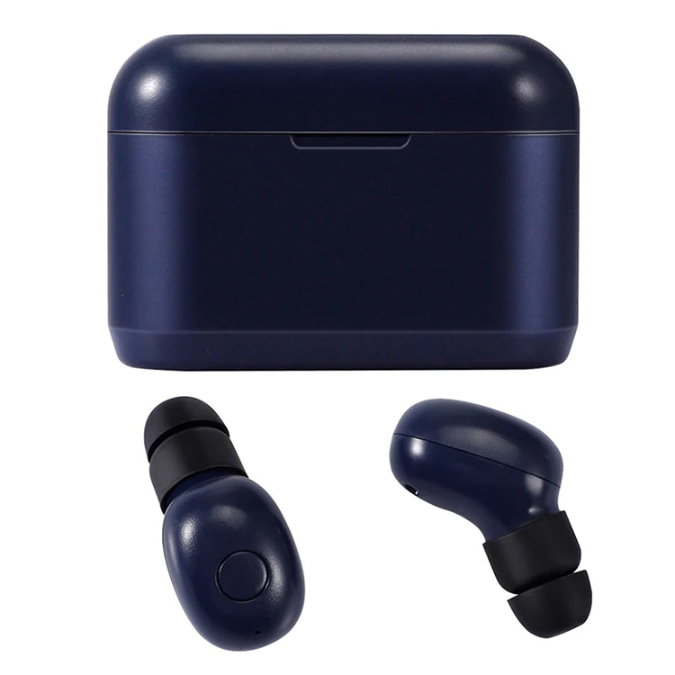 DT-4 IPX Waterproof Bluetooth 5.0 Wireless Bluetooth Earphone with 350mAh Magnetic Charging Box, Support for Calling(Dark Blue) - Image 2