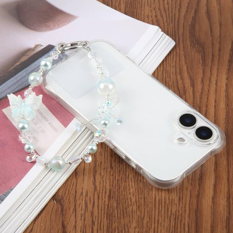 Dual-Color Butterfly Beaded Phone Charm Strap(Blue) - Image 5