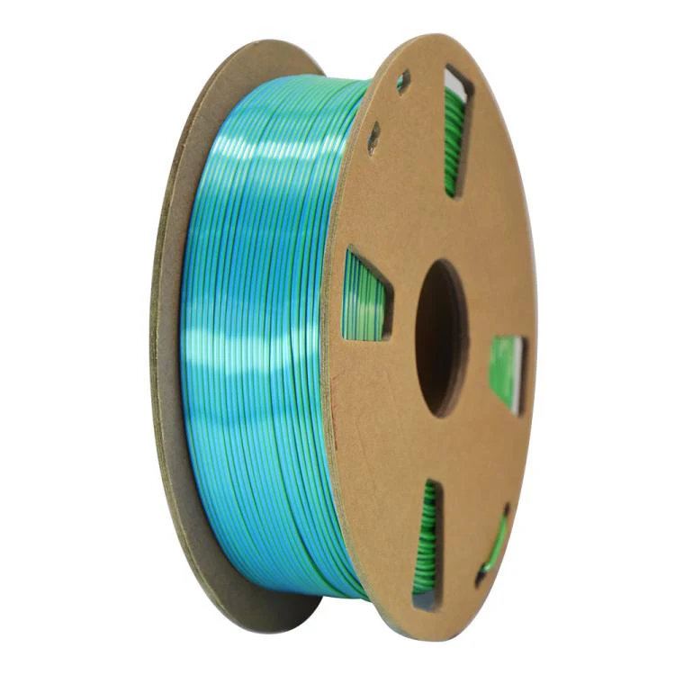 Dual Color Silk PLA Filament 1.75mm 1kg Spool Magic Color Shifting Shiny Metallic 3D Printing Material(Blue+Green)