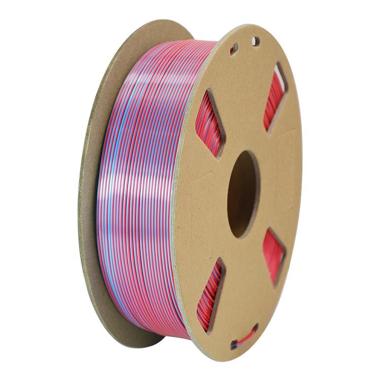 Dual Color Silk PLA Filament 1.75mm 1kg Spool Magic Color Shifting Shiny Metallic 3D Printing Material(Red+Blue)