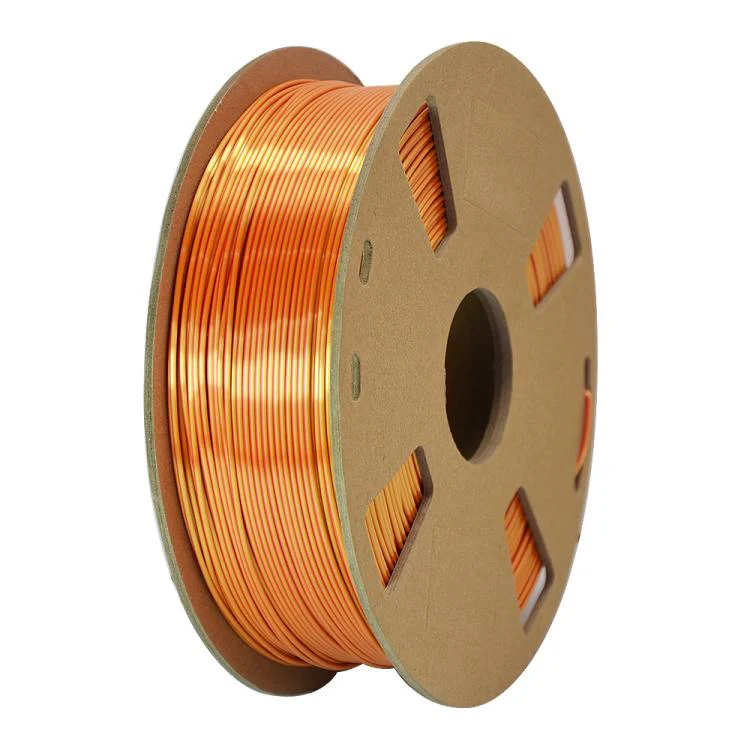 Dual Color Silk PLA Filament 1.75mm 1kg Spool Magic Color Shifting Shiny Metallic 3D Printing Material(Red+Gold)