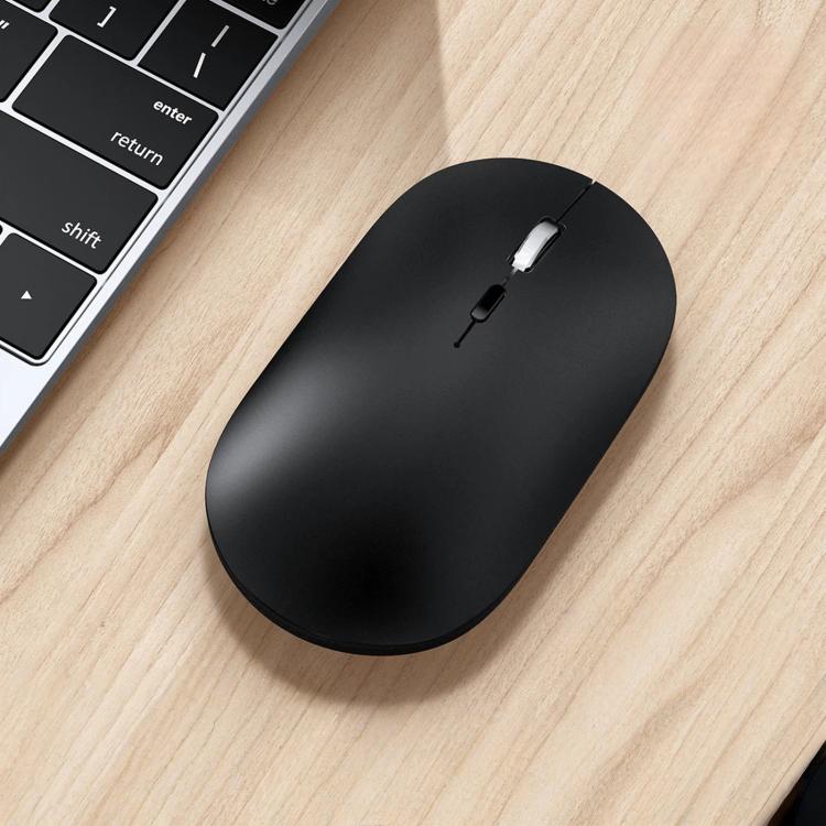 Dual Mode Wireless Bluetooth Mouse Type-C Rechargeable Slim Silent Mouse with 3D Alloy Scroll Wheel 3 Adjustable DPI 800/1200/1600(Black)