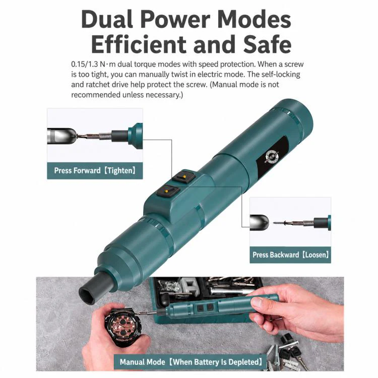 Dual Power Pen-Type Electric Screwdriver, Style:Only Screwdriver - Image 5