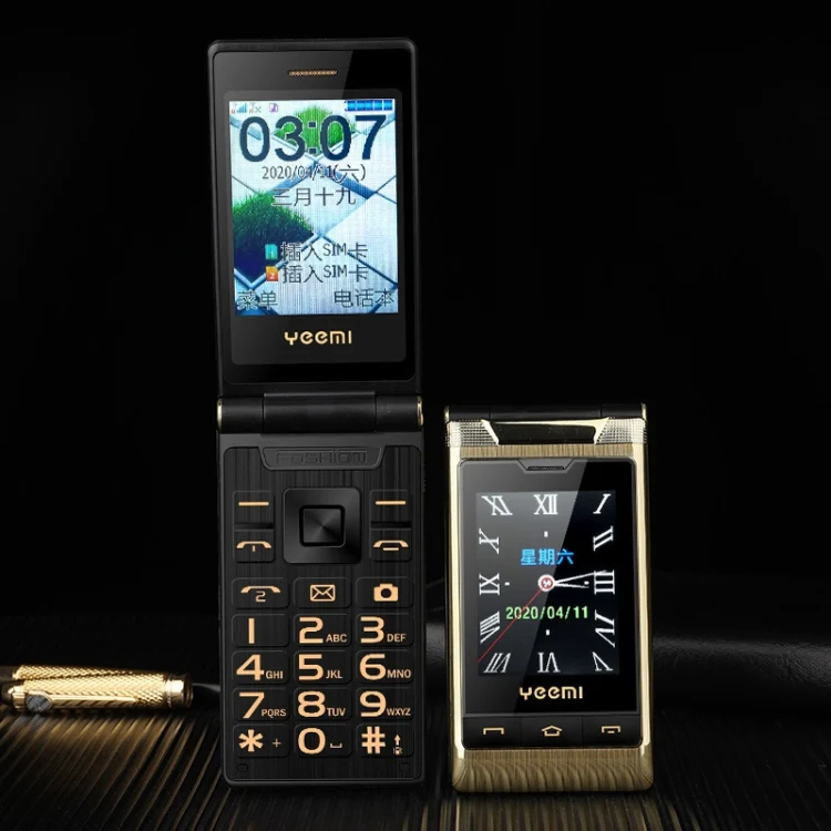 Dual-screen Flip Phone, 2.8 inch  + 2.4 inch, 5900mAh Battery, Support FM, SOS, GSM, Family Number, Big Keys, Dual SIM(Gun Metal) - Image 2
