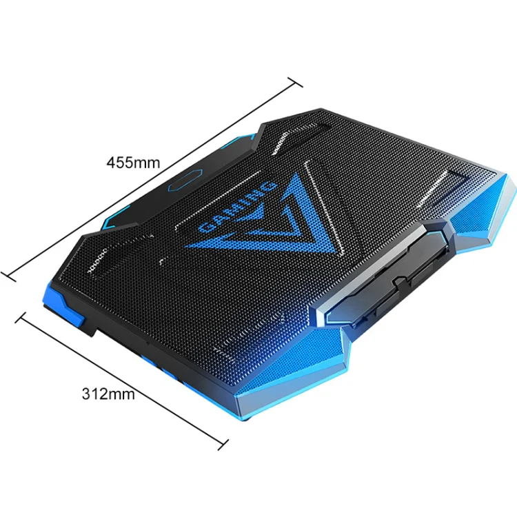dual USB Ports Five-core Radiator Notebook Computer Holder (Blue) - Image 2
