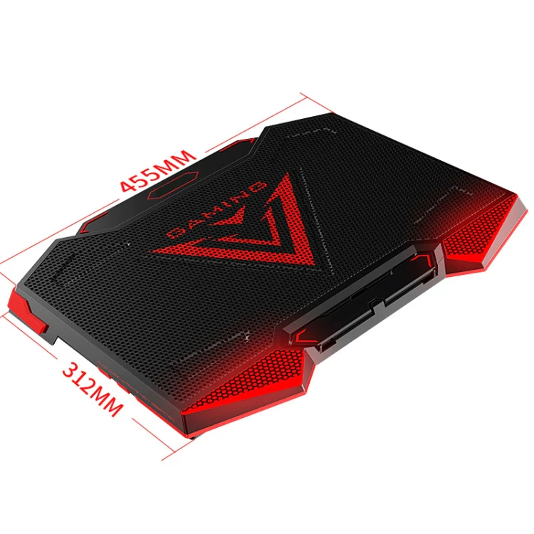 dual USB Ports Five-core Radiator Notebook Computer Holder (Red) - Image 2