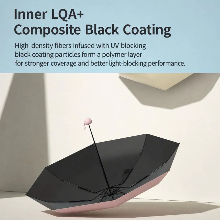 Dual-Use Foldable Capsule Sun & Rain Umbrella 5-Fold UV Protection Parasol(Black) - Image 5