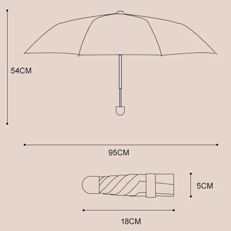 Dual-Use Foldable Capsule Sun & Rain Umbrella 5-Fold UV Protection Parasol(Dark Blue) - Image 9
