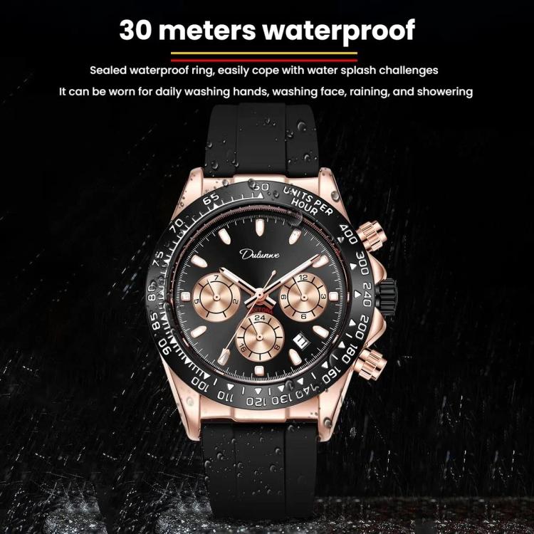 Dulunwe 30m Waterproof Luminous Fully Automatic Mechanical Watch(Rose Gold) - Image 5