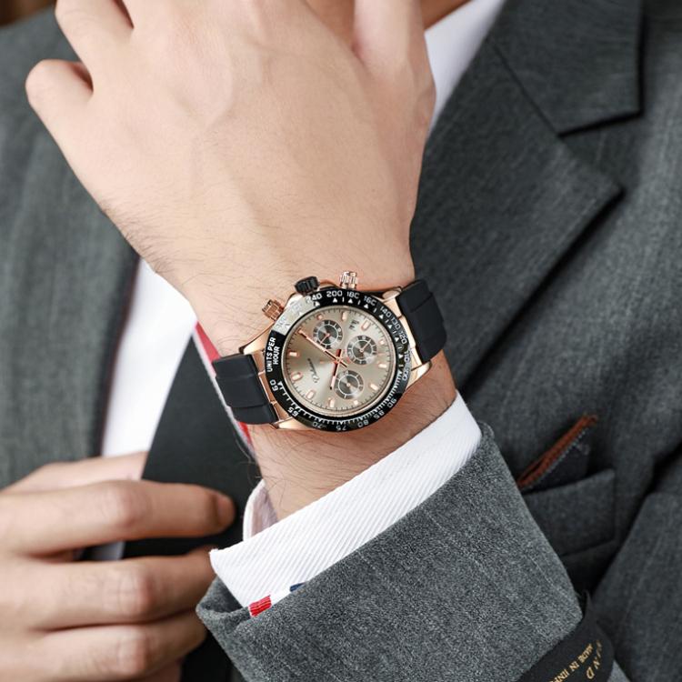 Dulunwe 30m Waterproof Luminous Fully Automatic Mechanical Watch(Rose Gold Meteorite) - Image 7