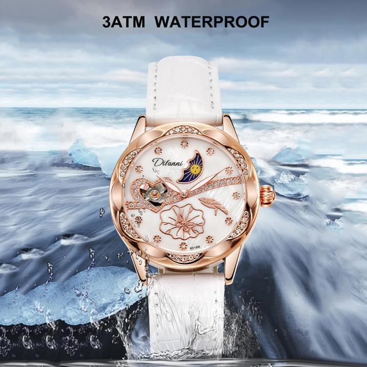 Dulunwe 6018B 30m Waterproof Luminous Automatic Mechanical Watch, Color: Black Leather Strap - Image 5