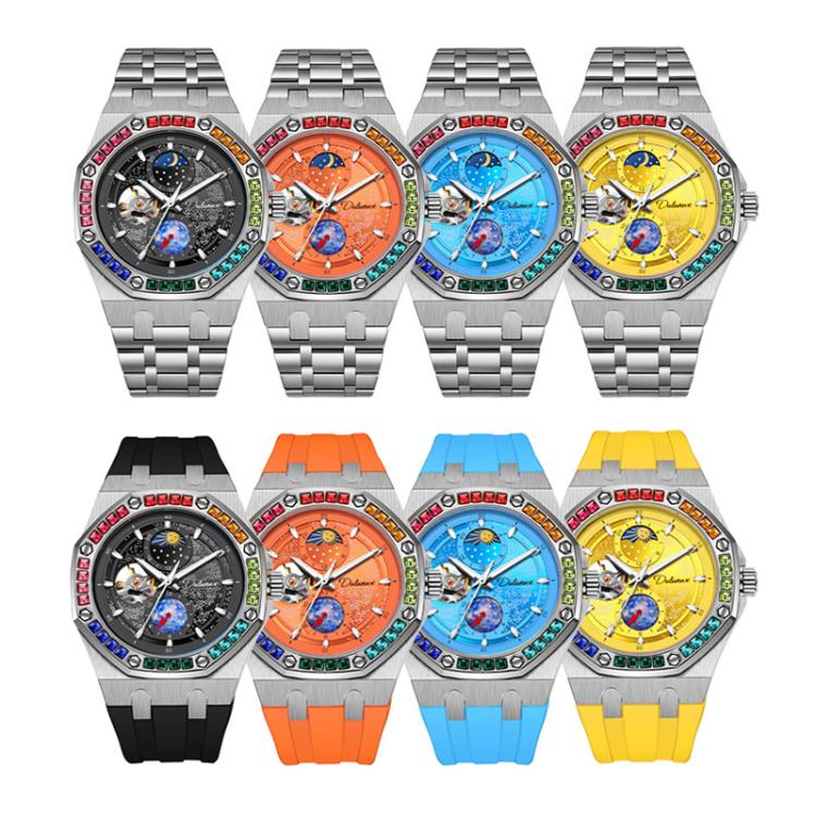 Dulunwe 6030F 30m Waterproof Luminous Mechanical Watch, Color: Silicone Strap Yellow - Image 2