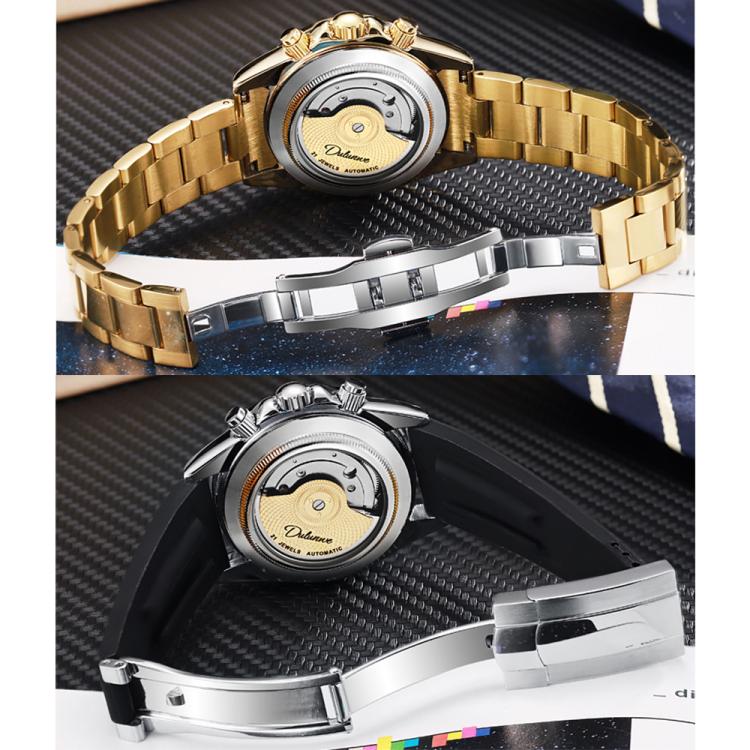 Dulunwe 6055A 30m Waterproof Tiger-pattern Dial Automatic Mechanical Watch(Silver Steel Strap) - Image 7