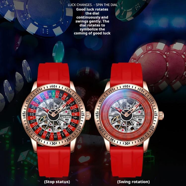 Dulunwe 6061A 30m Waterproof Rotating Dial Mechanical Watch, Color: White Two-color Strap - Image 5