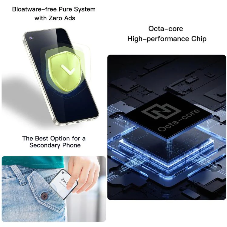 Duoqin QIN3 Ultra Global, 6GB+128GB, 5.05 inch Android 13 UniSoc T606 Octa Core, Network: 4G, Support Google Play (Black) - Image 5