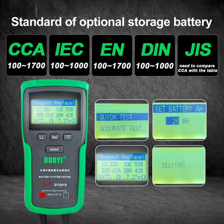 DUOYI DY2015 Car 12V Battery Tester Digital Diagnostic Tools - Image 5