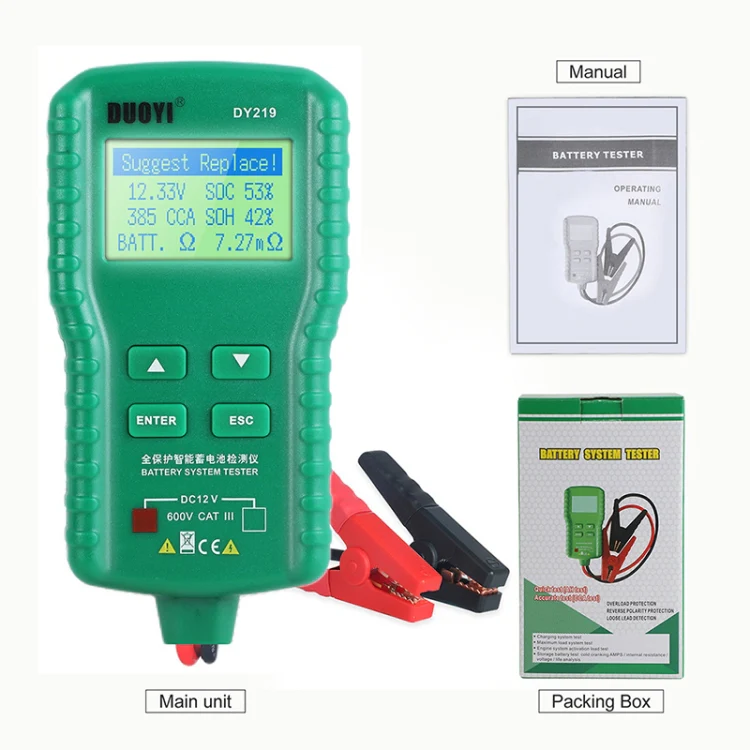 DUOYI DY219 Digital Battery Analyzer Car Fault Diagnostic Device Current and Voltage Detector - Image 4