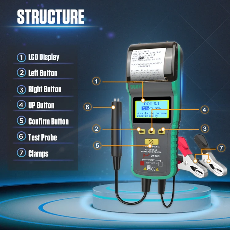 DUOYI DY23D Car Brake Fluid Detection Pen with Print Function - Image 4