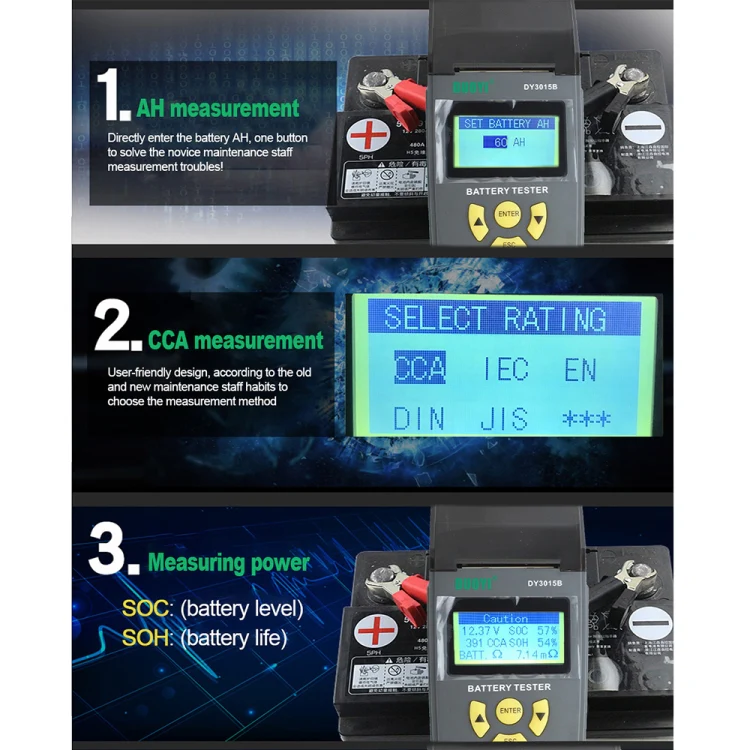 DUOYI DY3015B Car Multi-language 12V Battery Tester - Image 5