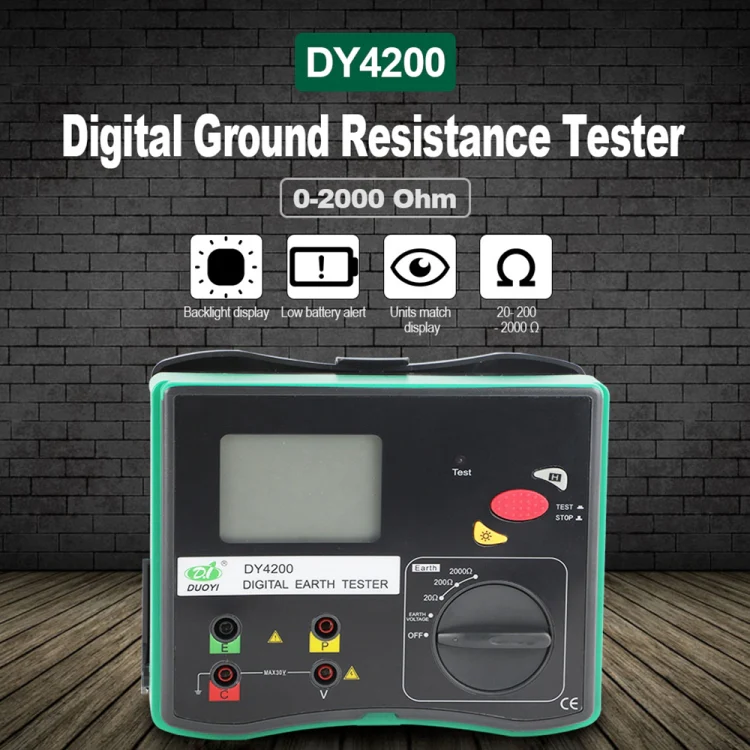 DUOYI DY4200 Car Higher Accuracy Digital Ground Resistance Tester - Image 6