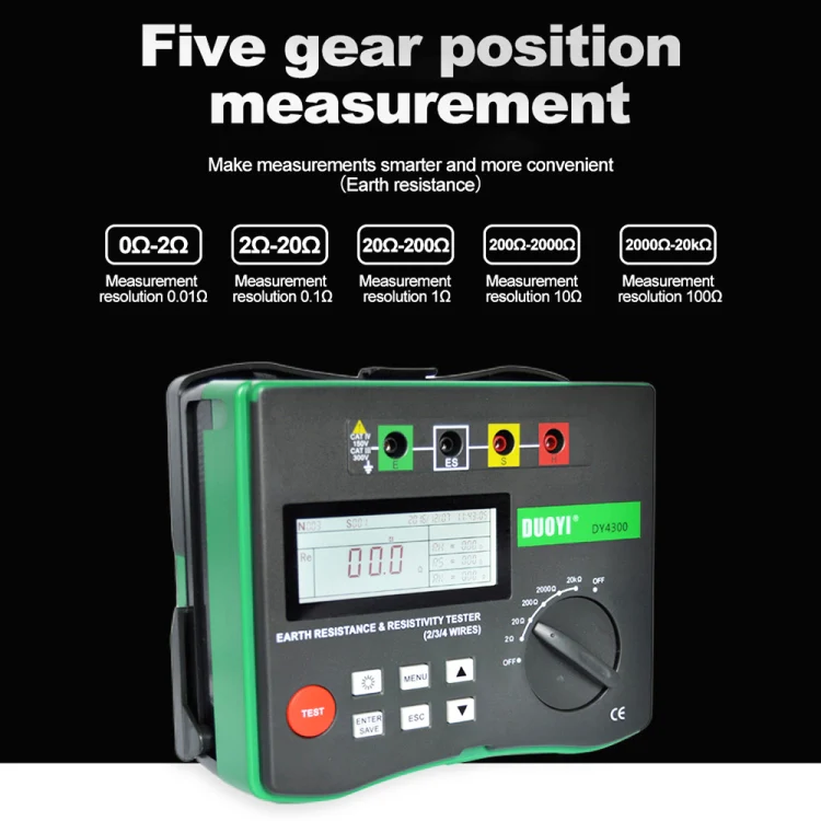 DUOYI DY4300 Higher Accuracy Digital Ground Resistance Tester - Image 4