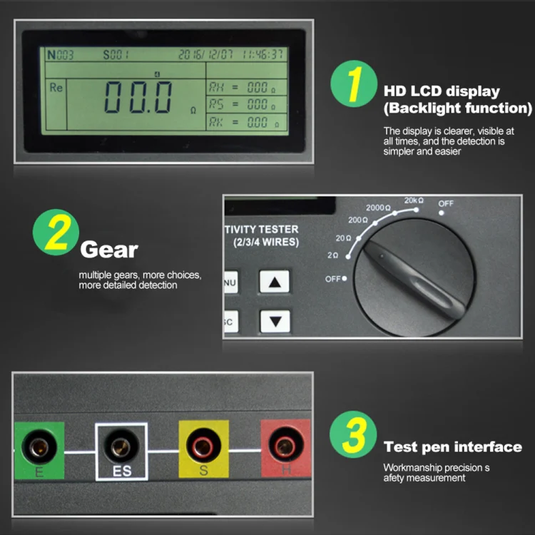 DUOYI DY4300 Higher Accuracy Digital Ground Resistance Tester - Image 5