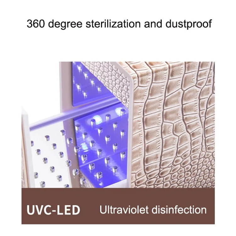 Dustproof Blue Light Disinfection Nail Polisher Storage Box(Pink) - Image 5