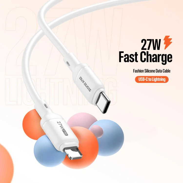 DUX DUCIS SILI Series 27W Type-C to 8 Pin Silicone Data Cable, Length: 1m(White) - Image 3