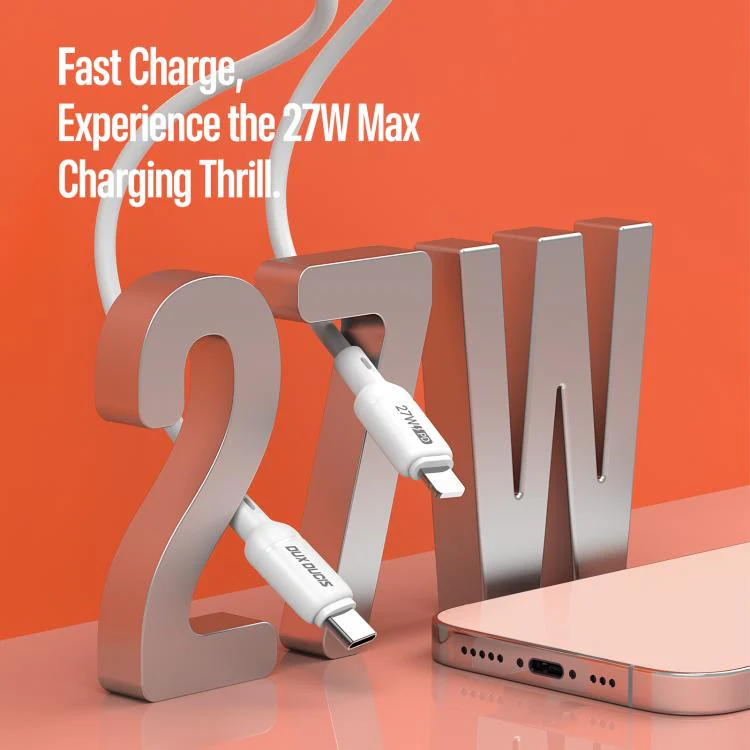 DUX DUCIS SILI Series 27W Type-C to 8 Pin Silicone Data Cable, Length: 1m(White) - Image 4
