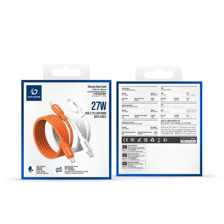 DUX DUCIS SILI Series 27W Type-C to 8 Pin Silicone Data Cable, Length: 1m(White) - Image 9