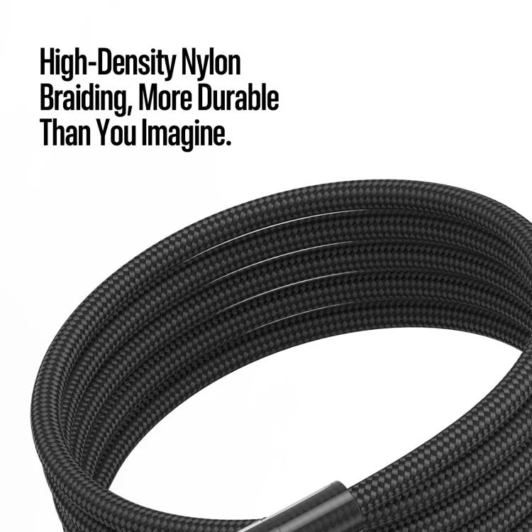 DUX DUCIS WLCM Series 27W Type-C to 8 Pin Transparent Gradient Braided Data Cable, Length: 1m(Black) - Image 6