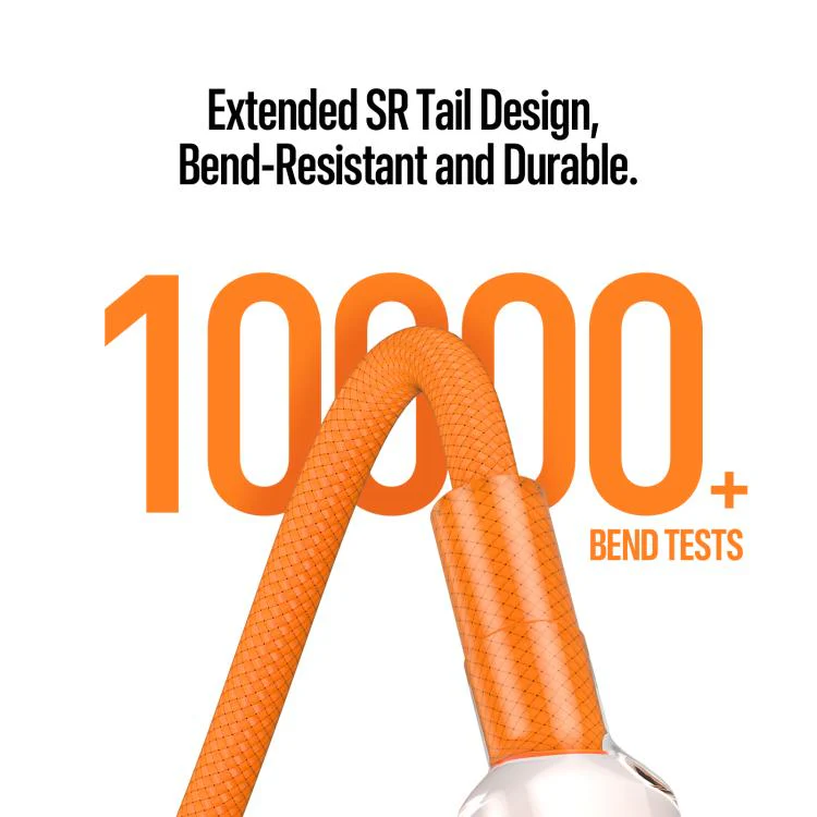 DUX DUCIS WLCM Series 27W Type-C to 8 Pin Transparent Gradient Braided Data Cable, Length: 1m(Orange) - Image 5