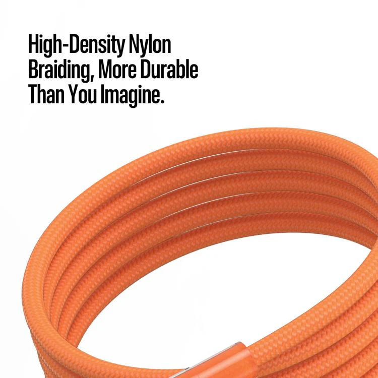 DUX DUCIS WLCM Series 27W Type-C to 8 Pin Transparent Gradient Braided Data Cable, Length: 1m(Orange) - Image 6