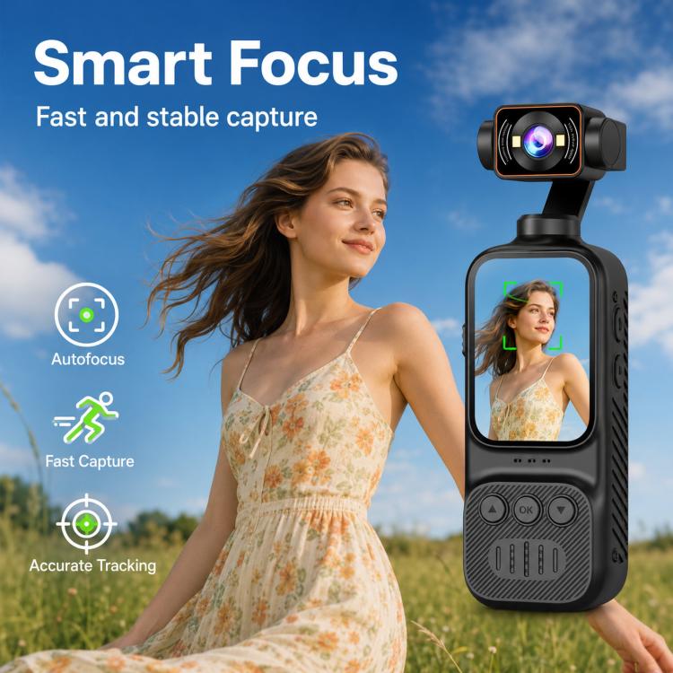 DV07-4K Handheld Vlog Camera With 270-Degree Motorized Rotatable Lens 2.0 Inch Screen Pocket Video Recorder WiFi Sports Action Cam - Image 4