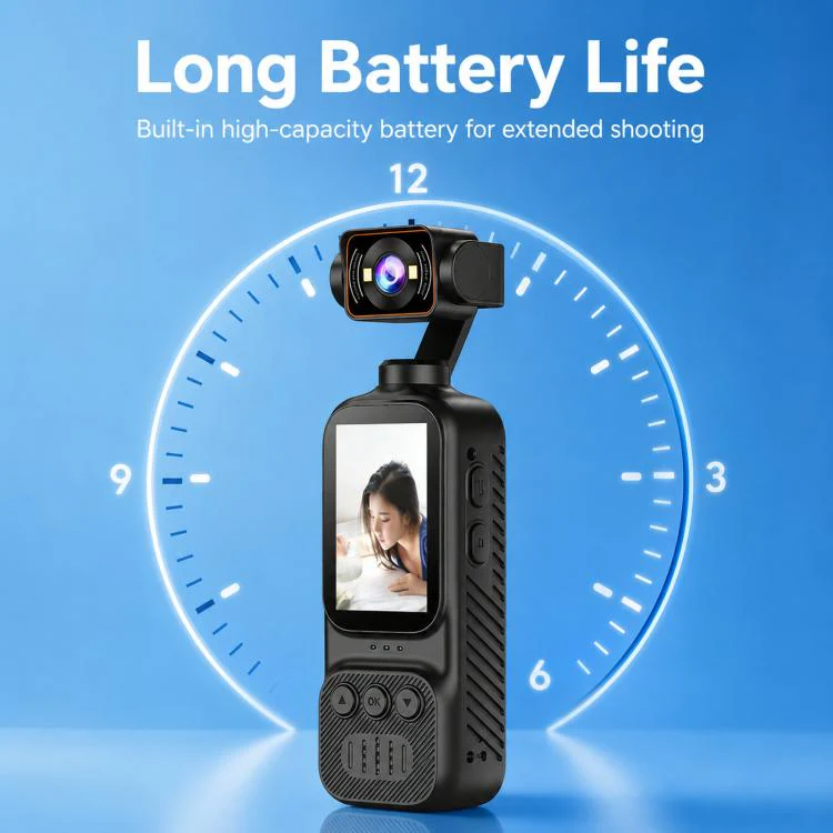 DV07-4K Handheld Vlog Camera With 270-Degree Motorized Rotatable Lens 2.0 Inch Screen Pocket Video Recorder WiFi Sports Action Cam - Image 8