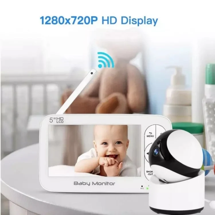DY55A Built-in Lullabies Video Babyphone 5 inch Screen Digital Wireless Baby Monitor Camera(AU Plug) - Image 3