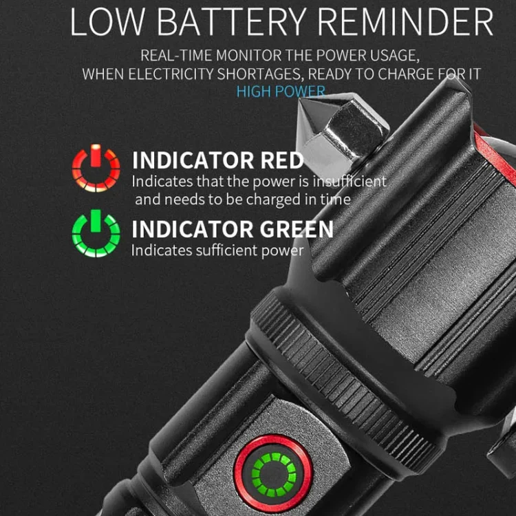 E-SMARTER W5196 Laser Life Saving Flashlight Seat Belt Cutting Emergency Car Backup Tool Flashlight - Image 7